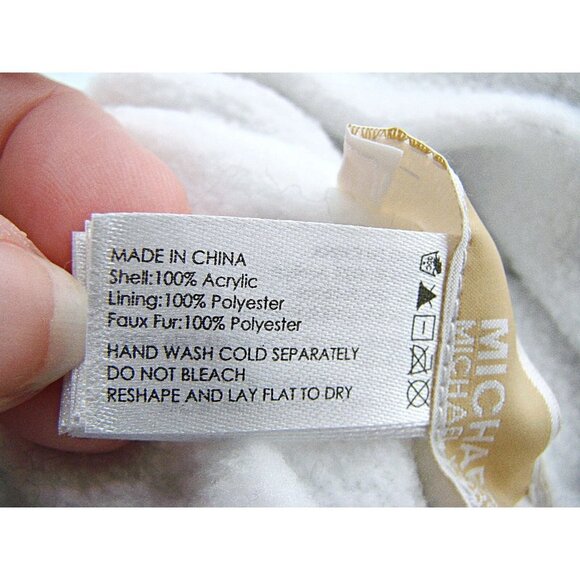 NEW Michael Kors POM POM Beanie Hat Gray Womens Lined Knit Faux Fur POM OSFM NWT - Picture 11 of 11